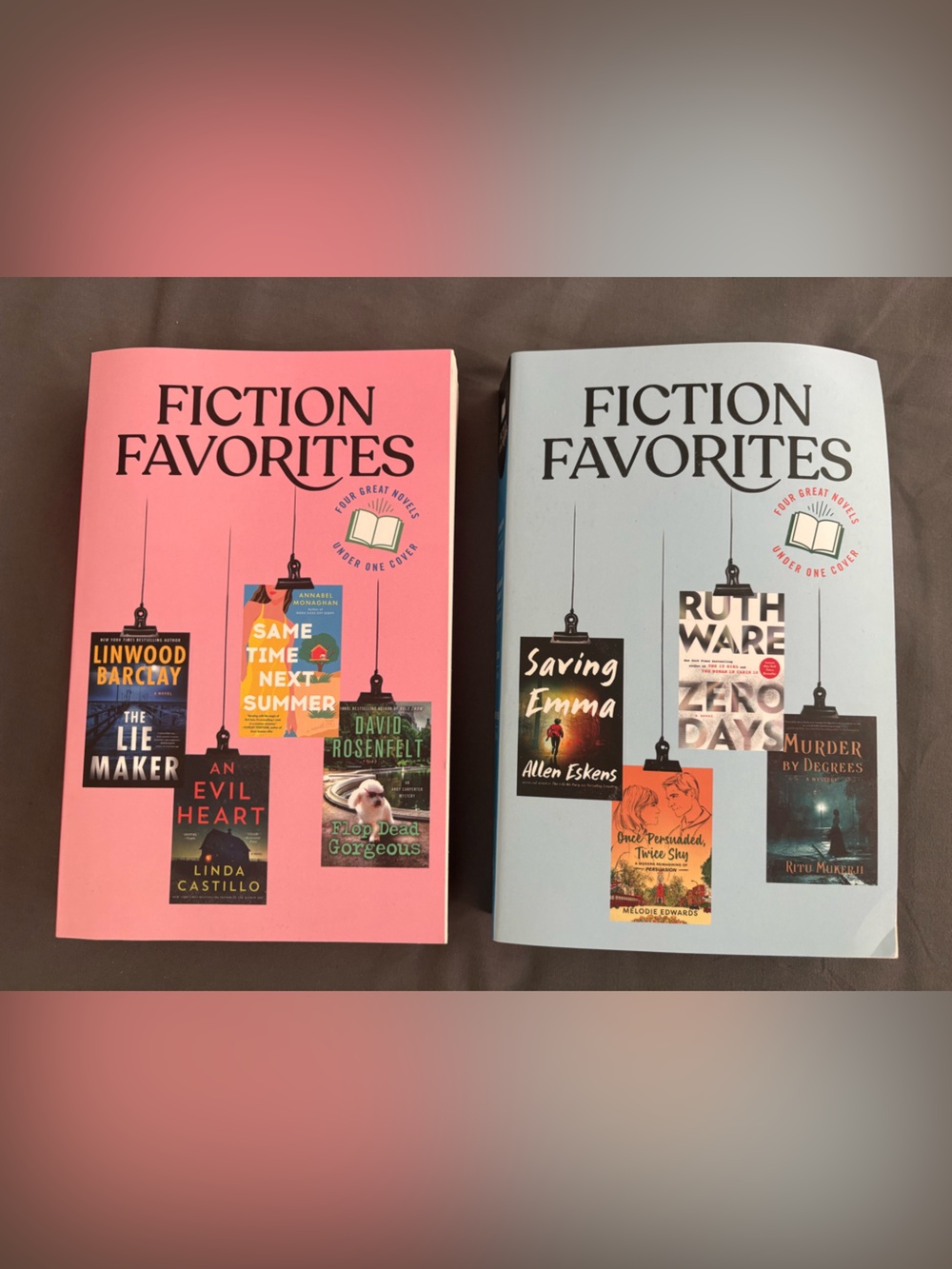 Reader’s Digest Fiction Favorites Book Bundle - Pink & Light Blue Covers